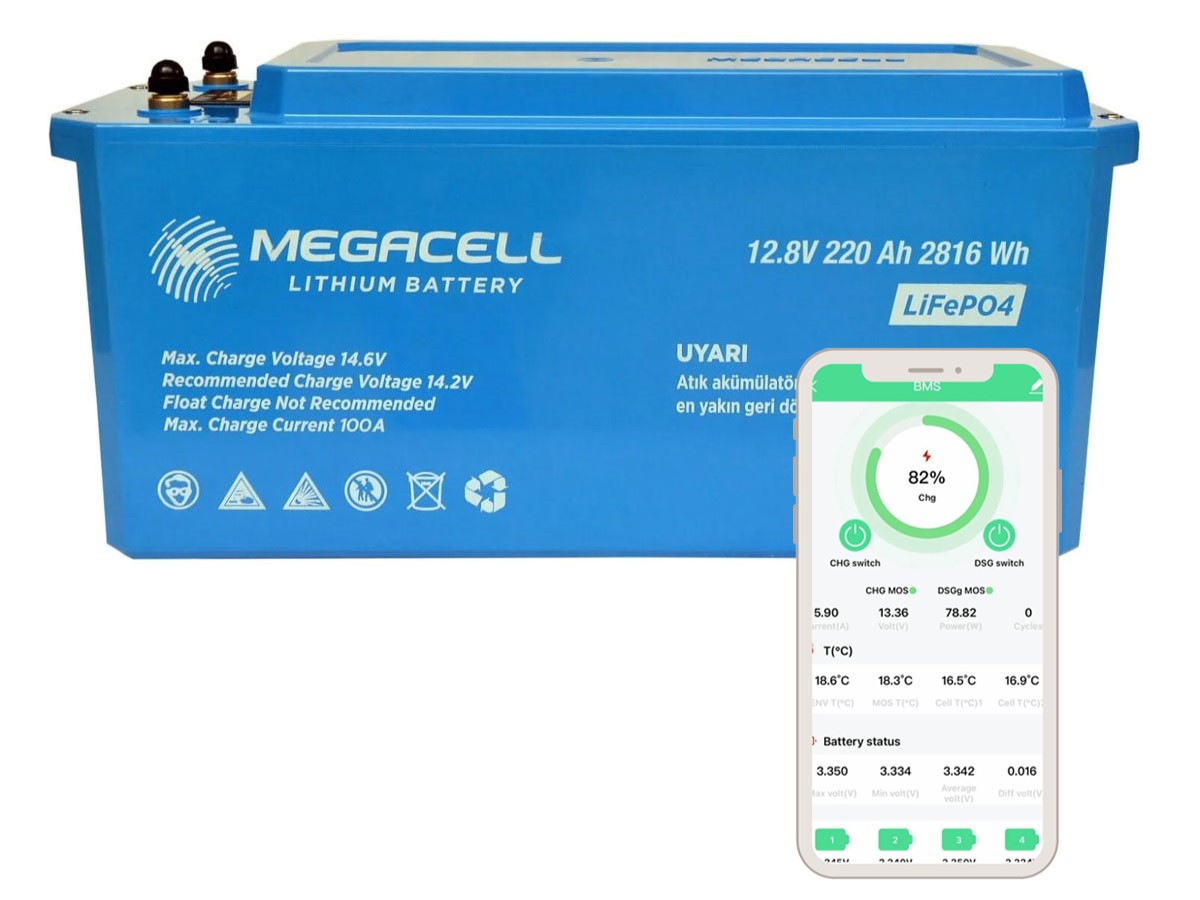 Megacell Bluetooth Lityum 220Ah